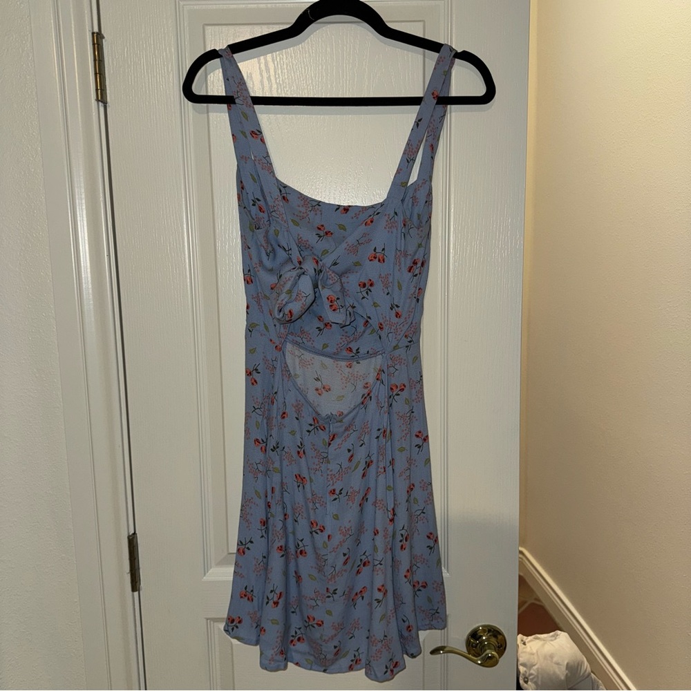 Reformation Light Blue Dress with Pink Floral Pattern - Picture 2 of 6